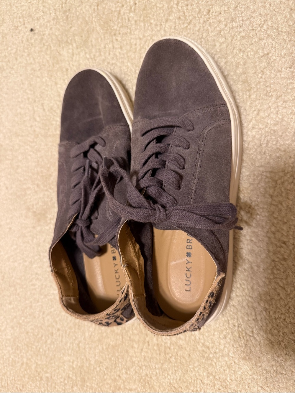 Lucky Brand Women's Dark Gray Suede Loucia Sneakers